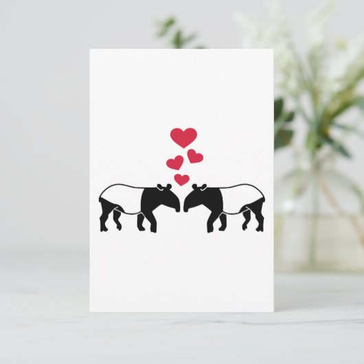 Tapir red hearts love (Standing Front)