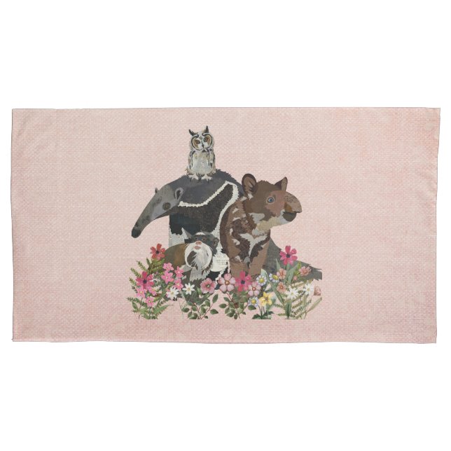 TAPIR, TAMANDUA, TAMARIN & OWL PILLOW CASE (Front)