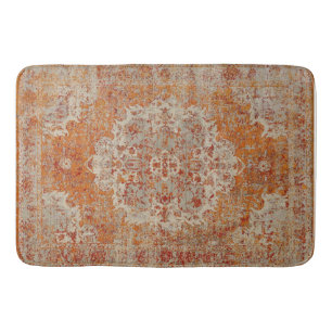 Tapis antique oriental orange bath mat