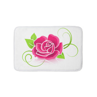 Tapis de bain motif rose bath mat