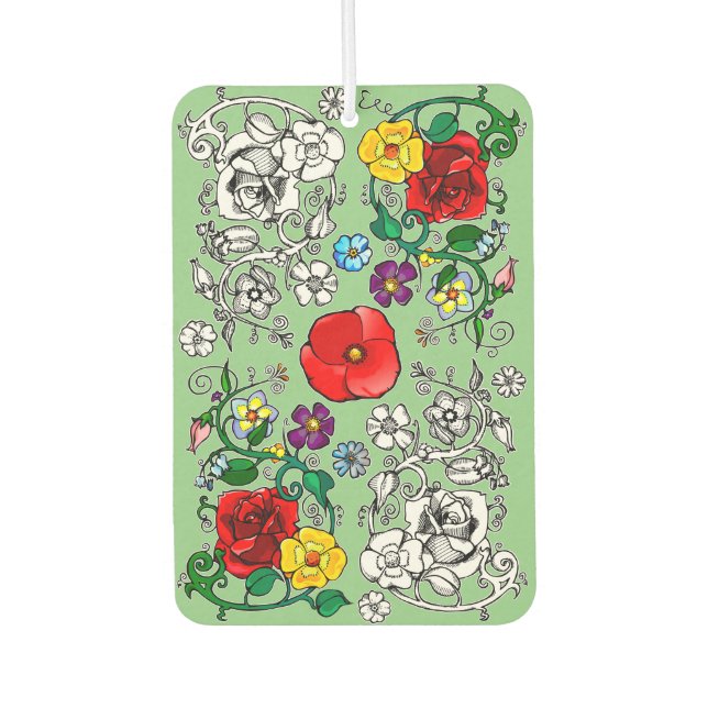 Tapis de fleurs au coquelicot air freshener (Front)