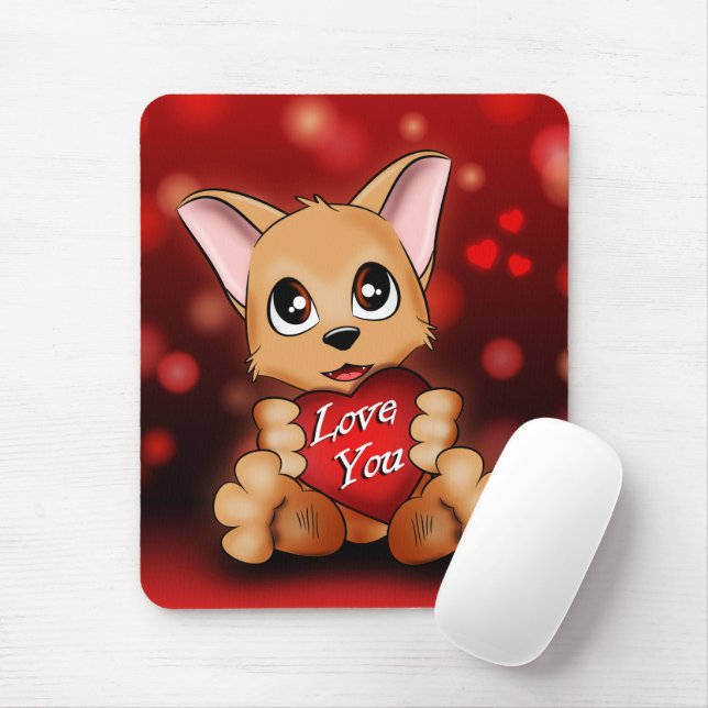 Tapis De Souris Le chiot t'aime Mouse Pad (With Mouse)