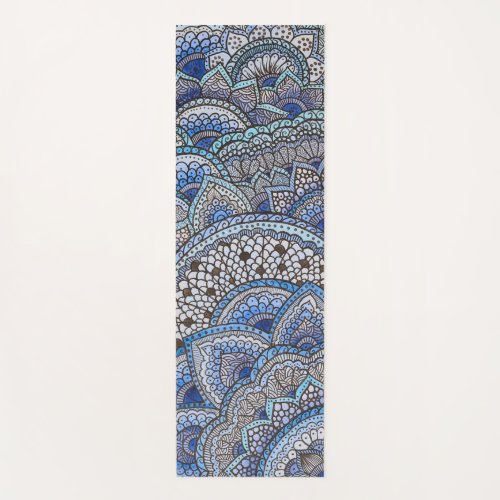 Tapis de yoga motif mandala bleu yoga mat