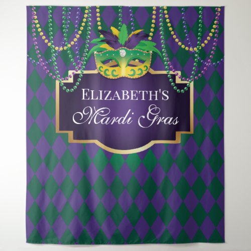 Tapiz Carnival Mardi Gras Backdrop banner party