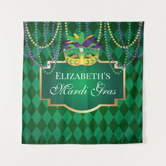 Tapiz Carnival Mardi Gras Backdrop banner party (Front)