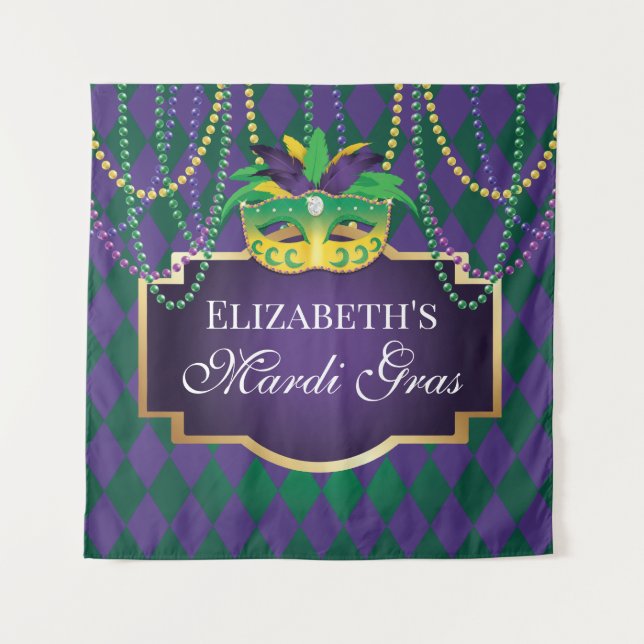 Tapiz Carnival Mardi Gras Backdrop banner party (Front)