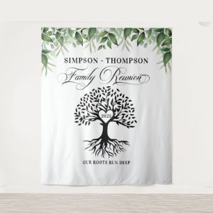 Tapiz Family reunion greenery tree backdrop banner