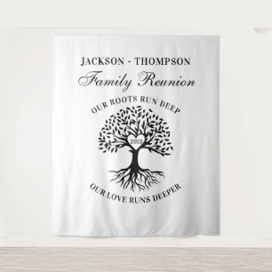 Tapiz Family reunion tree backdrop banner 