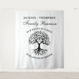 Tapiz Family reunion tree backdrop banner 