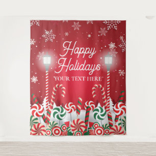 Tapiz Happy Holidays christmas banner backdrop