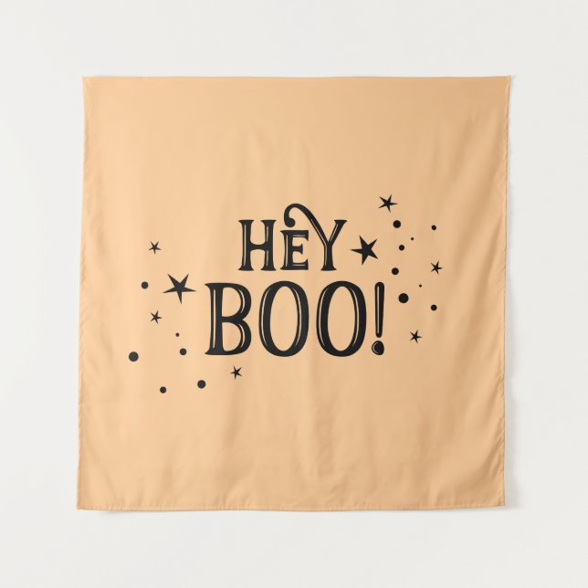 Tapiz Hey Boo! Halloween Backdrop party banner  (Front)
