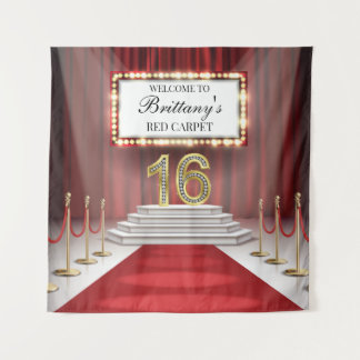 Tapiz Red Carpet 16th Birthday Backdrop banner