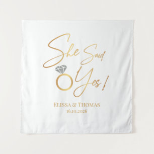 Tapiz She said Yes! Engaged wedding Backdrop banne