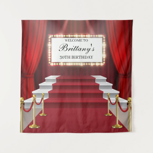 Tapiz Show Red Carpet  Birthday Backdrop banner (Front)