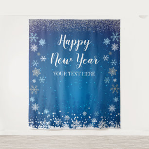 Tapiz Snow Winter Happy New Year Backdrop