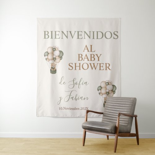 Tapiz Teddy Bear Spanish Baby Shower Boy Tapestry