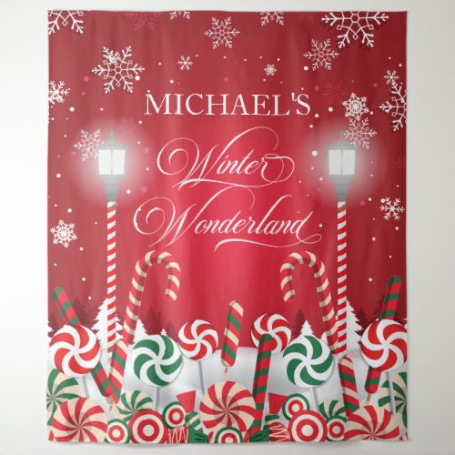 Tapiz Winter Wonderland holidays christmas banner Tapestry