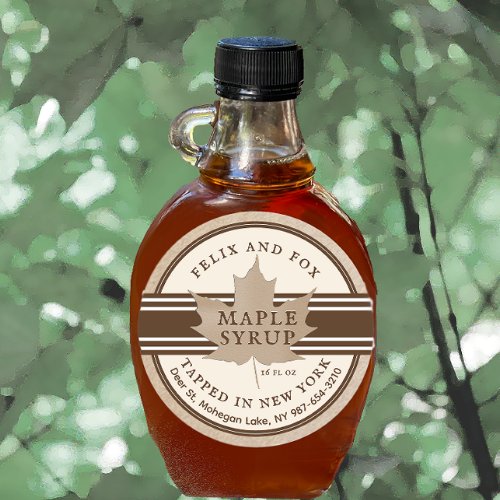 Tapped in New York Maple Syrup Label Antique White