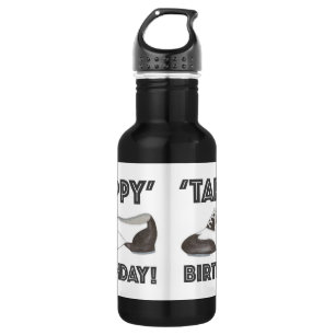 Tappy Birthday Black White Tap Dance Teacher Shoe Stainless Steel Water Bottle