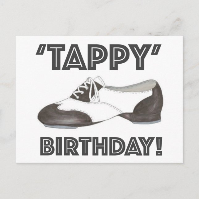 Tappy Birthday Tap Dance Shoe Party Invitation Postcard (Front)