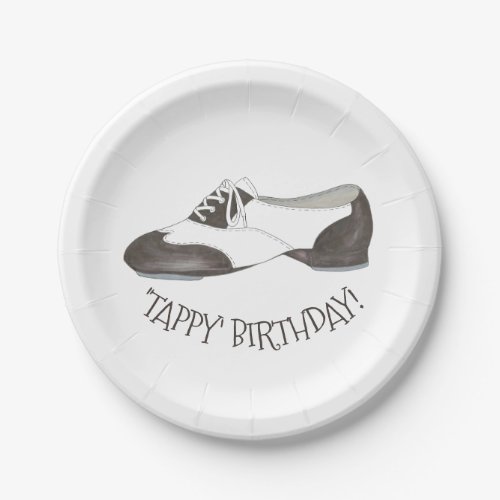 Tappy Happy Birthday Dance Teacher Tap Shoe Dancer Paper Plates