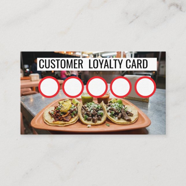 TAQUERIA - CUSTOMER  LOYALTY CARD  (Front)