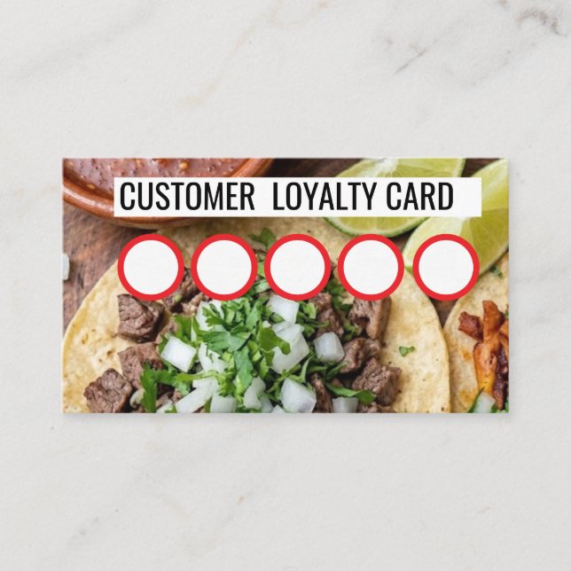 TAQUERIA - CUSTOMER  LOYALTY CARD  (Front)