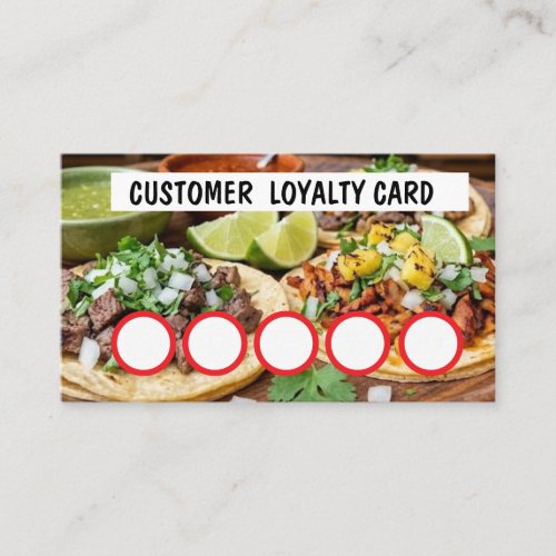 TAQUERIA - CUSTOMER  LOYALTY CARD