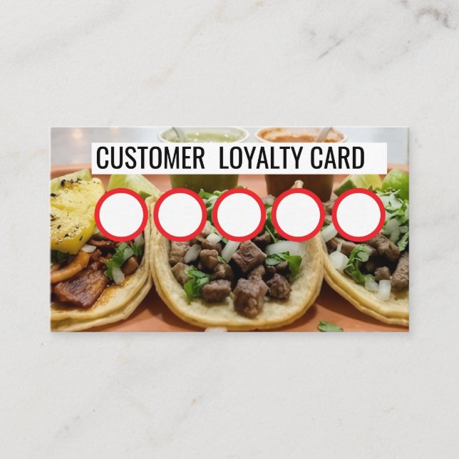TAQUERIA - CUSTOMER  LOYALTY CARD  (Front)