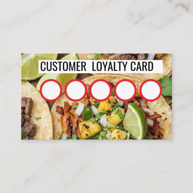 TAQUERIA - CUSTOMER  LOYALTY CARD  (Front)