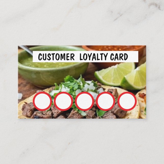 TAQUERIA - CUSTOMER  LOYALTY CARD  (Front)