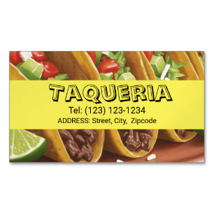 TAQUERIA services editable business card