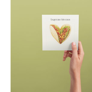 Taquero Mucho Funny Taco Heart Valentine Holiday Card