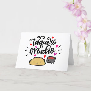Taquero Mucho, hand lettered Card