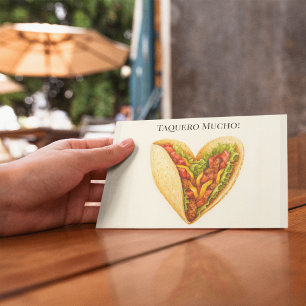 Taquero Mucho Heart Taco Valentine Postcard