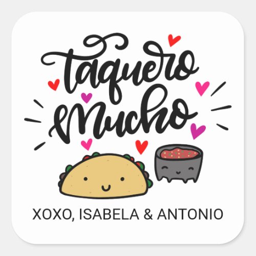 Taquero Mucho personalized Square Sticker