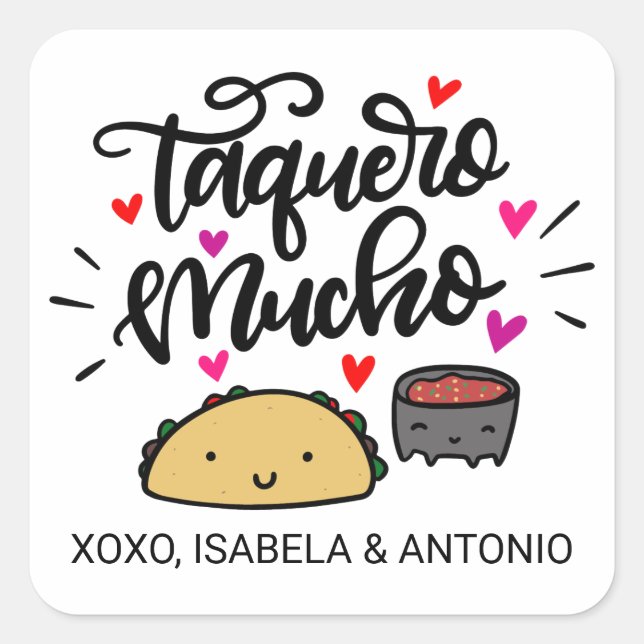 Taquero Mucho, personalized Square Sticker (Front)