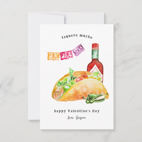 Taquero Mucho  Taco  Hot Sauce Valentine Note Card