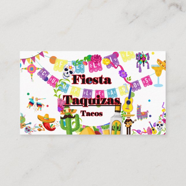 Taquizas Business Cards, Tacos Business Cards (Back)