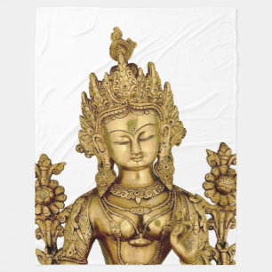 Tara Buddha Buddhist Goddess Yoga Tibet Art Peace Fleece Blanket