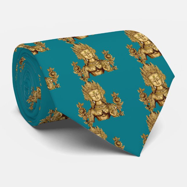 Tara Buddha Buddhist Goddess Yoga Tibet Art Peace Tie (Rolled)