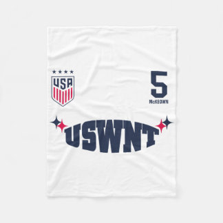 Tara Mckeown 4 White Uswnt Officially Licensed Fleece Blanket