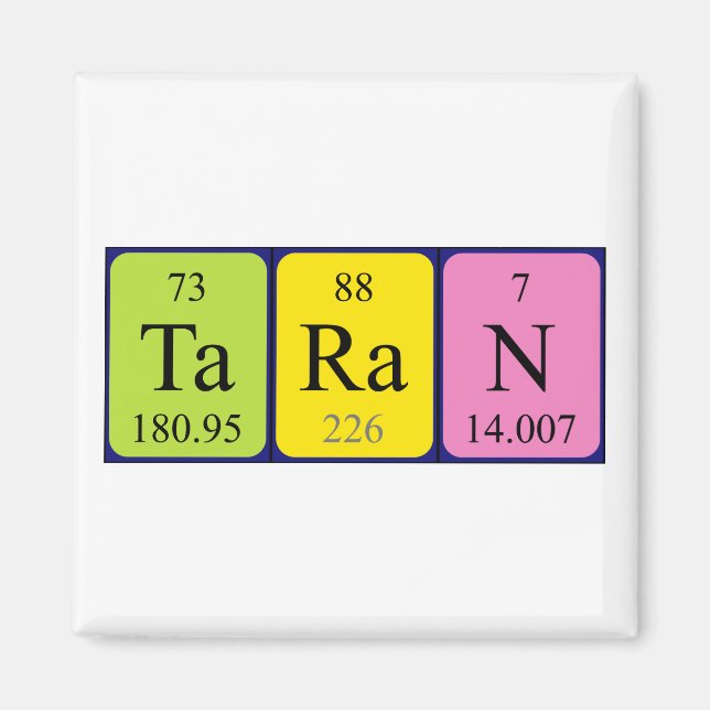 Taran periodic table name magnet (Front)