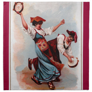 "Tarantella: An Italian Folk Dance" Cloth Napkin