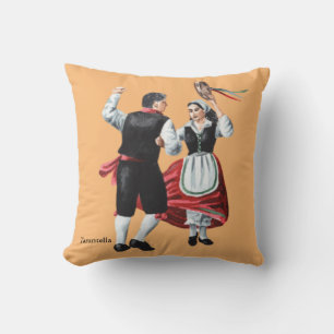 Tarantella Folk Dance Accent Throw Pillow