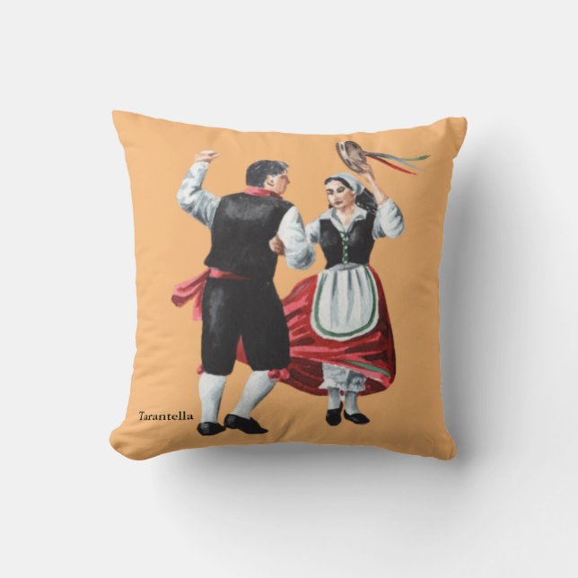 Tarantella Folk Dance Accent  Throw Pillow (Front)