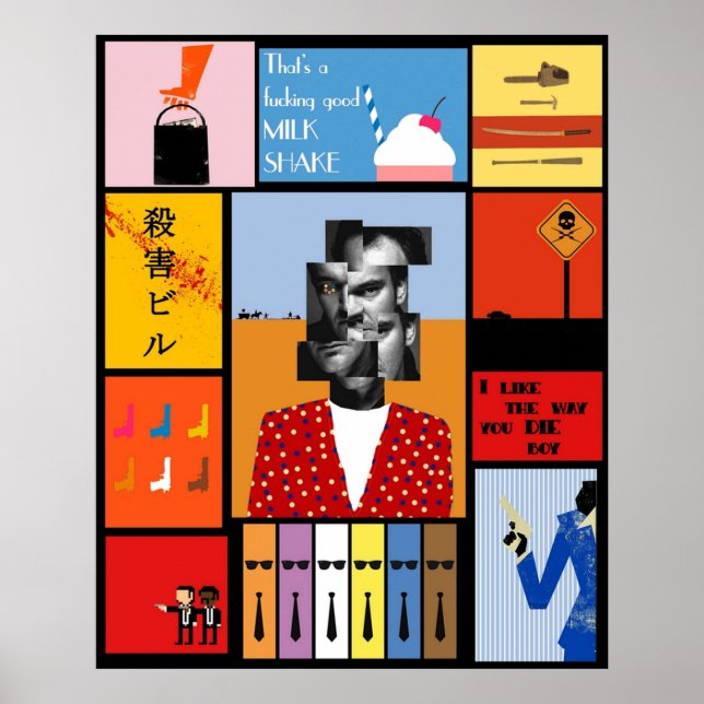 Tarantino portrait of Tarantino Poster (Front)