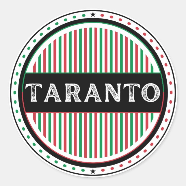 Taranto City Pride Emblem – Italian Identity Classic Round Sticker (Front)