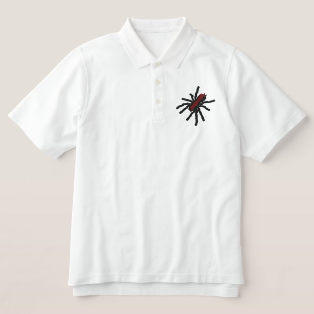 Tarantula Black & Brown Design 1 Embroidered Polo Shirt (Design Front)