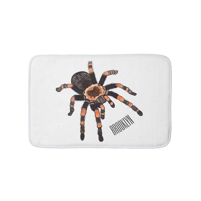 Tarantula cartoon illustration bath mat (Front)